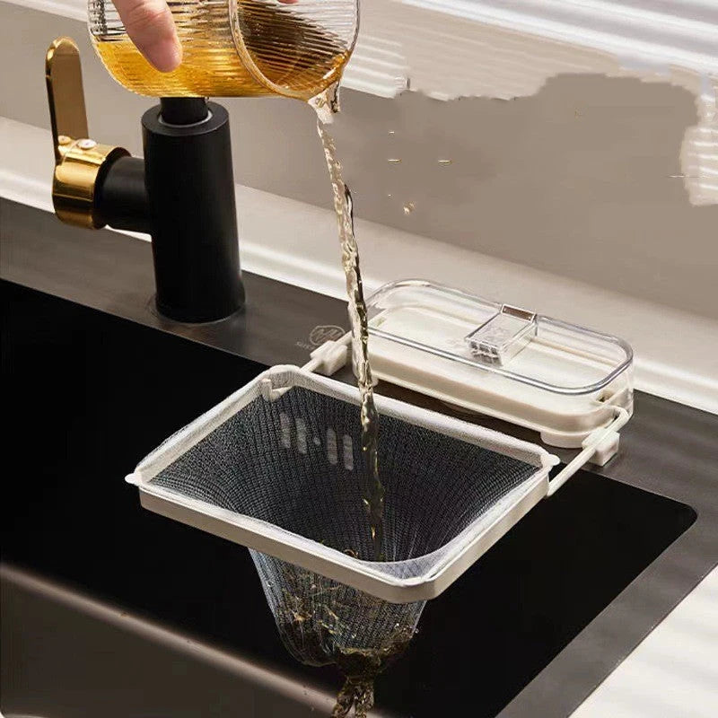 Cesta de drenaje con ventosa para fregadero: filtro desechable para restos de comida y residuos